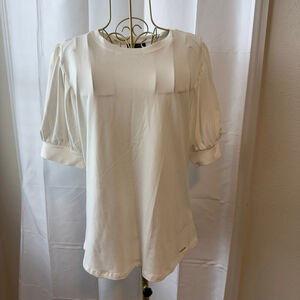 Women's Tahari White Short Sleeve Top Size L